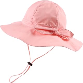 Zsedrut Bow Baby Girls Cotton Hat Summer Sun Cap Infant Toddler Wide Brim Girl Beach Hat