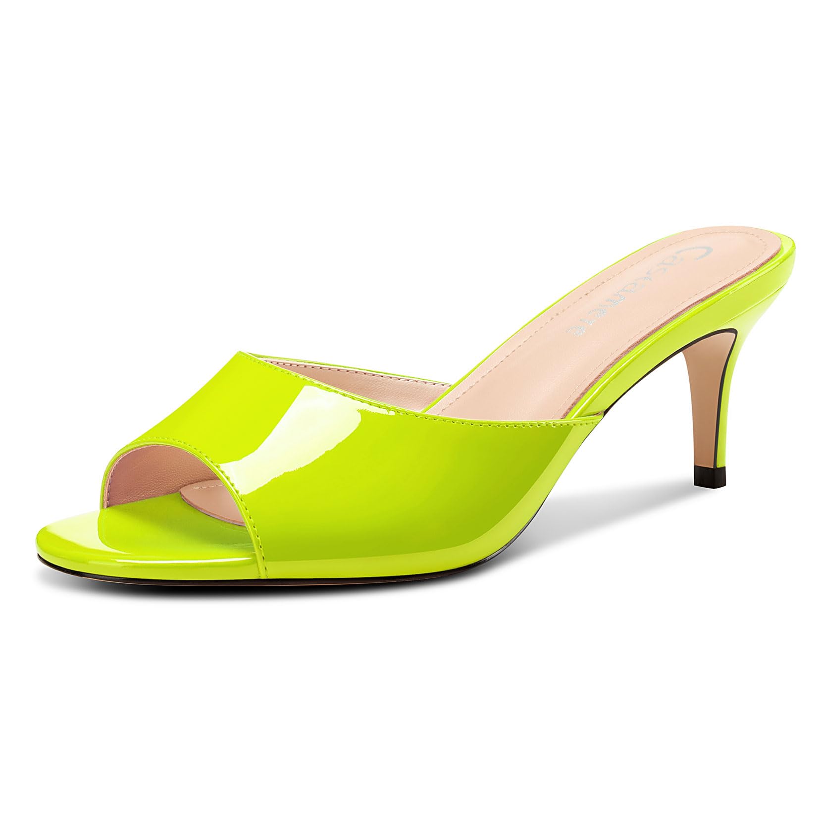 Castamere Women's Round Open Toe Kitten Heel Mules Shoes Sandals Party Dance Dre