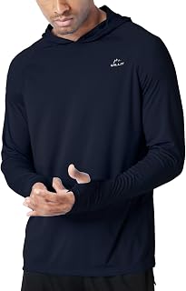 Willit Men's UPF 50+ Long Sleeve Sun Protection Hooded Sun Shirt Sun Protection UV Sun Protection Lightweight Athletic Running
