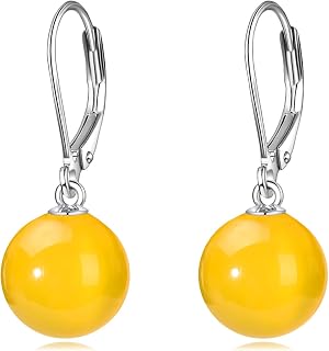 925 Sterling Silver Pearl Leverback Earrings Dangle Drop Jewelry Gifts for Women