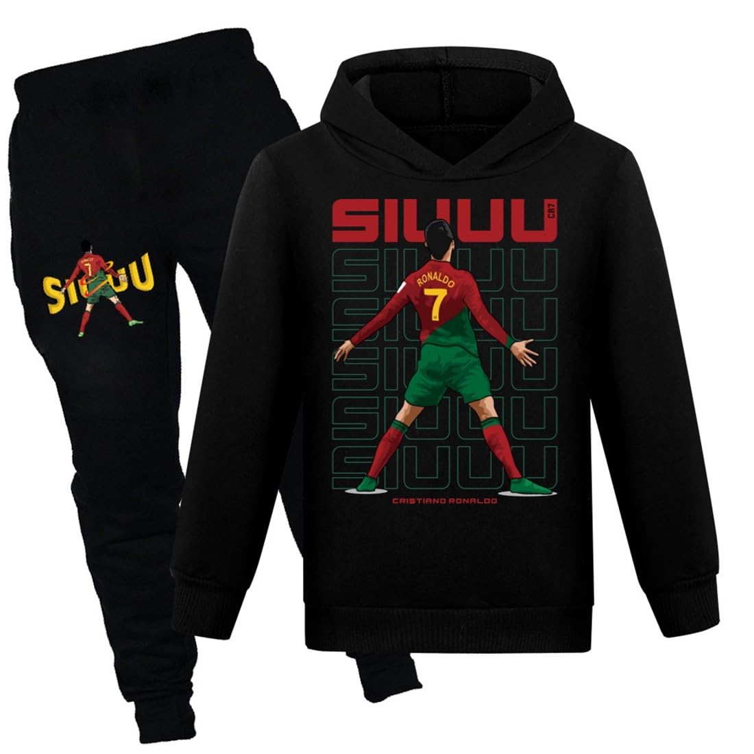Kids Boys' Athletic Tracksuits Hoodie+pants Pullover Sweatsuit Fashion Ronaldo N