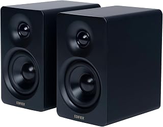 Edifier M60 Multimedia Speaker Bluetooth 5.3, 66W RMS, Hi-Res Audio & Hi-Res Wireless Audio, LDAC,3" Mid Bass & 1" Tweeter, USB-C & Aux Inputs, Compact Desktop Speaker – Black (Renewed)