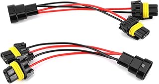 Splitter Wires Headlights,2Pcs 9005 9006 Male to Female One to Two Splitter Wires Harness Compatible with Car Headlights Retrofit