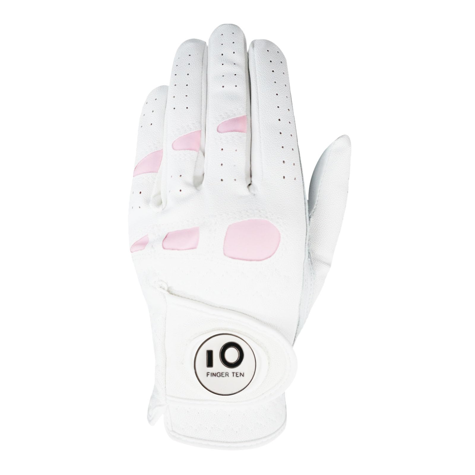 FINGER TEN Women’s Golf Glove with Ball Marker 1 Pack | Ladies Golf Glove Left o