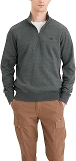 Dockers mens Regular Fit Long Sleeve 1/4 Zip Fleece Sweatshirt