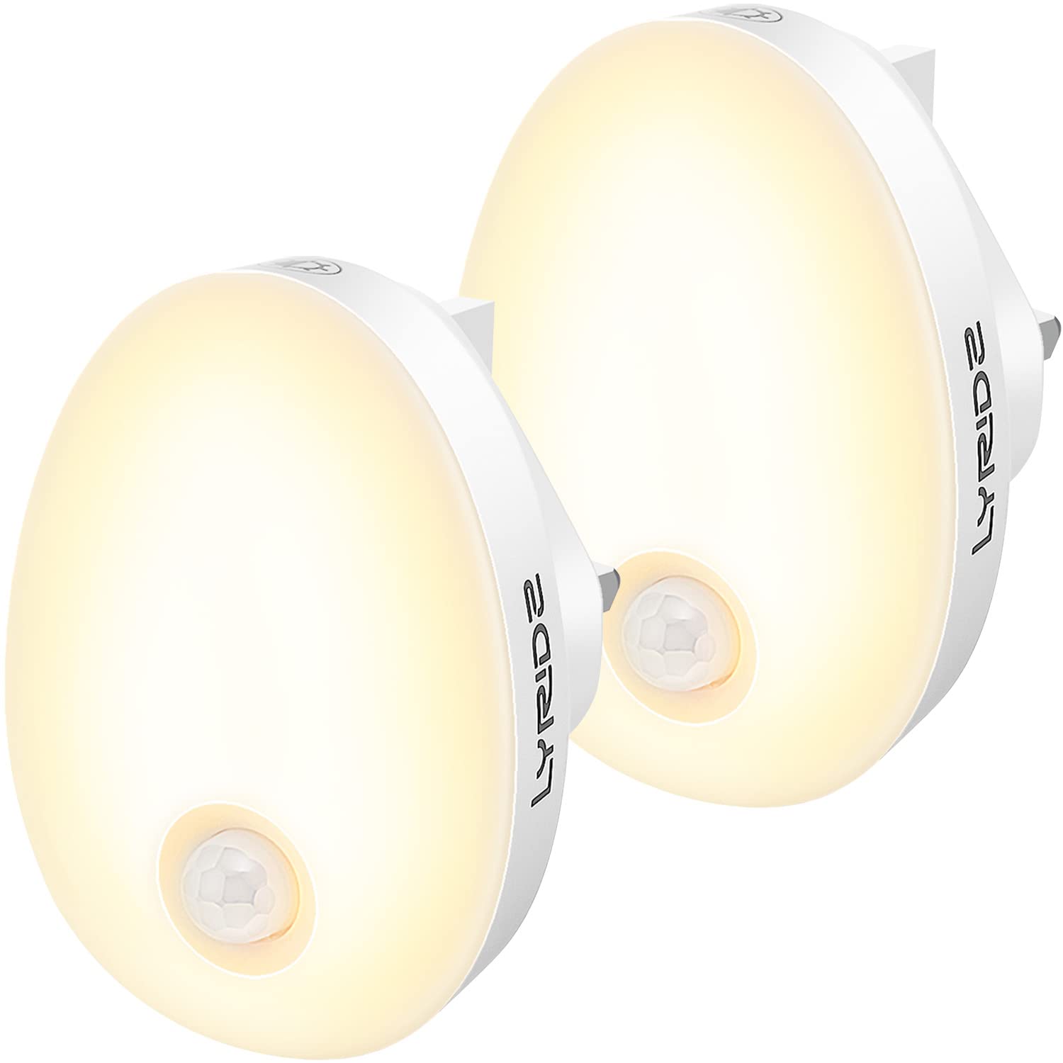 Lyridz Night Light Plug in Wall (2 Pack), LED Motion Sensor Lights Indoor | Dimm