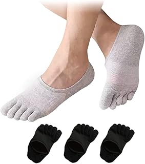 Lino Ulu 5-Pair Set x 5-Toe Socks x Slightly Deep Fit [Non-Slip x Odor Control x Fatigue Reduction x Improved Athletic Performance] 5-Toe Socks Men's Foot Cover Socks Ankle Socks