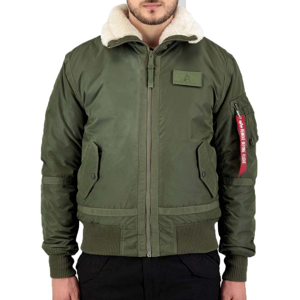 ALPHA INDUSTRIES Men's Bomber Jacket, Dark Green, M
