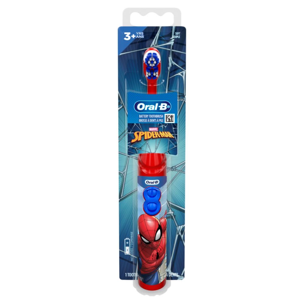 Oral-B Kid's Battery Toothbrush Featuring Marvel's Spiderman, Soft Bristles, for