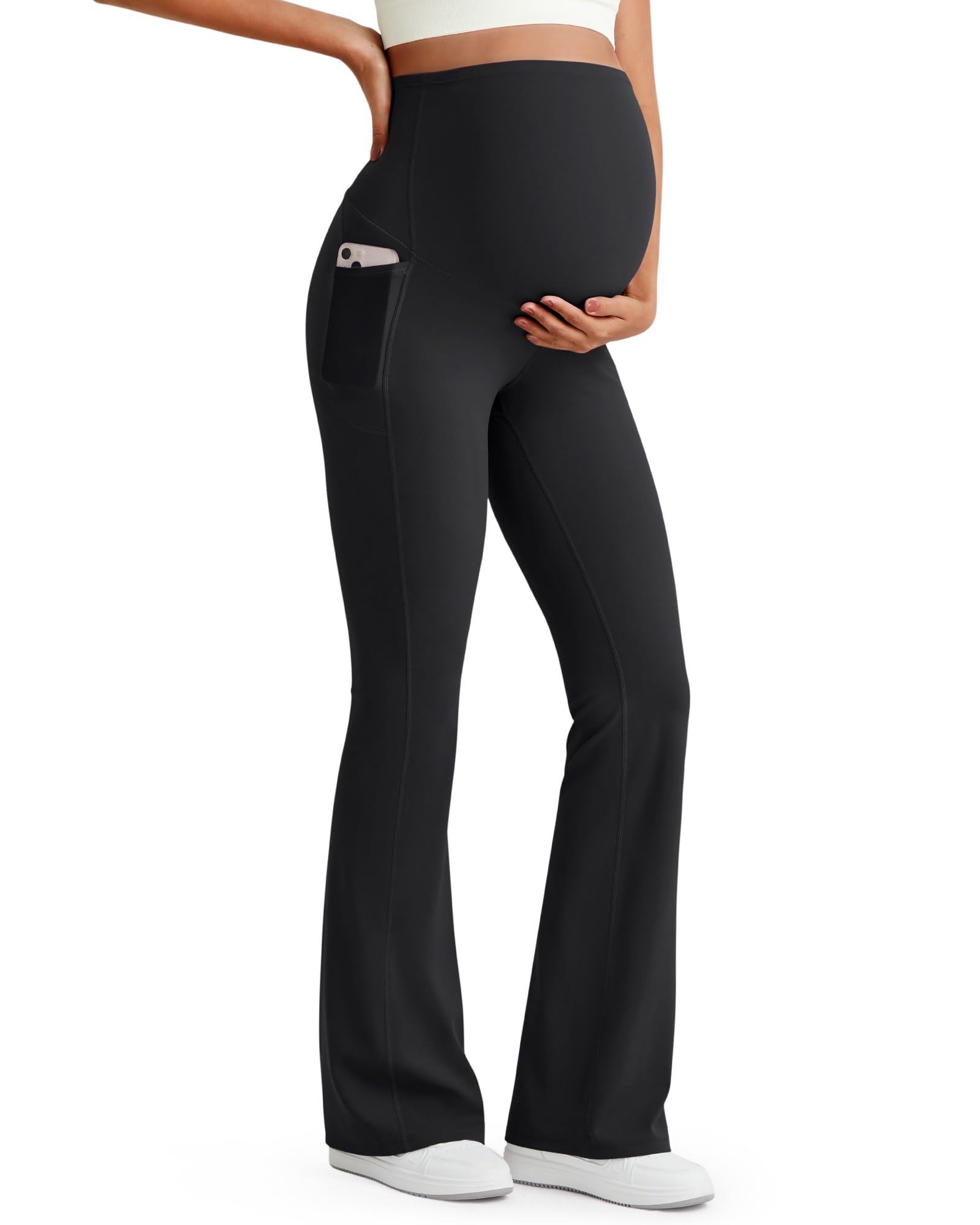 G4Free BareFeel Maternity Trousers Over Bump Flared Leggings Women Stretchy | Pr