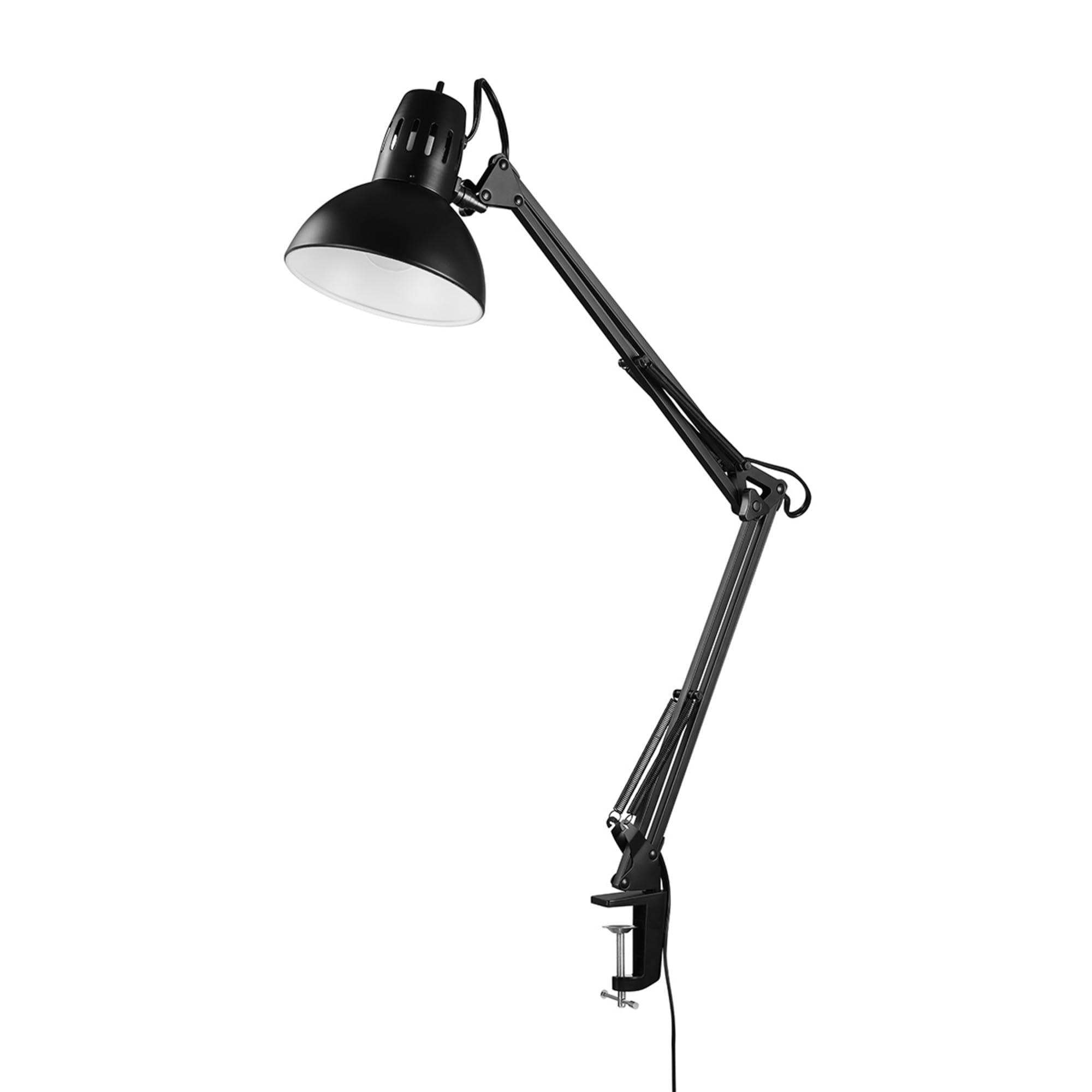 Globe Electric 56963 31.5" Multi-Joint Desk Lamp with Metal Clamp, Black, On/Off