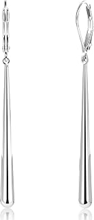 Hypoallergenic Silver Long Dangle Drop Earrings for Women Lady
