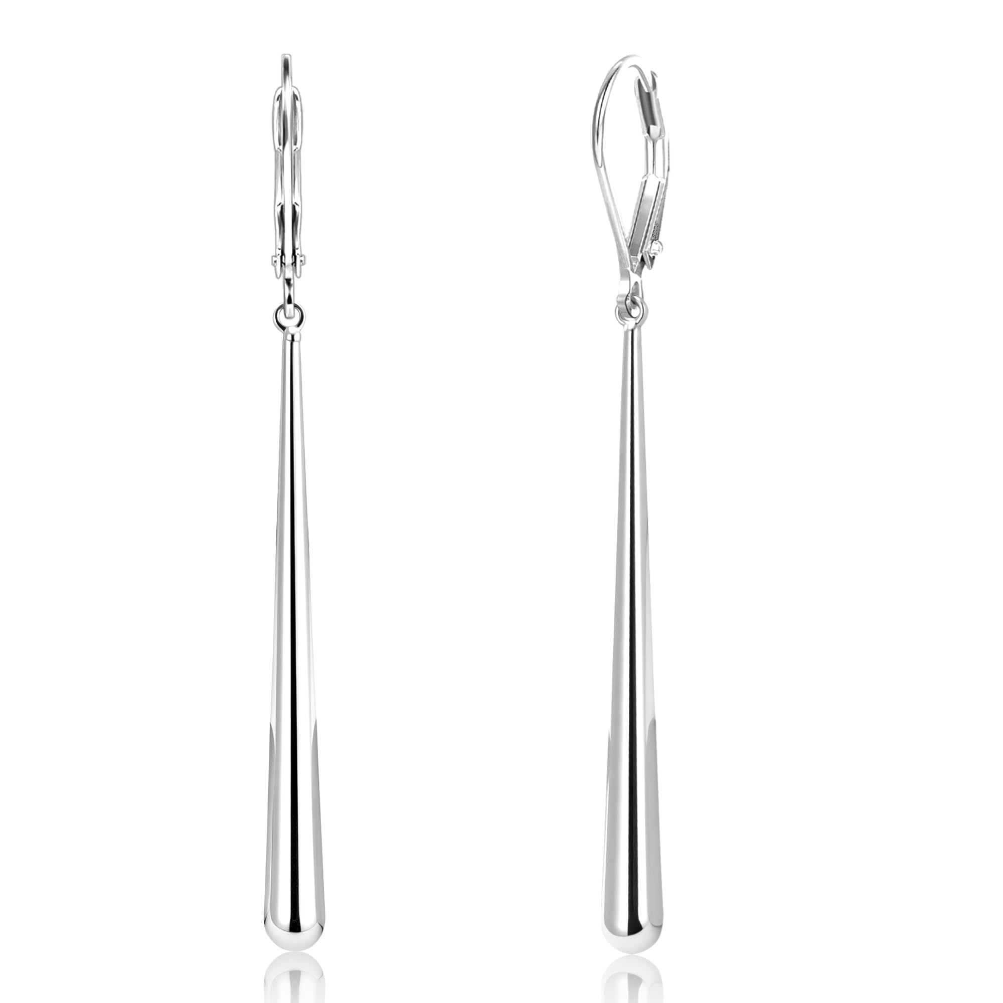 Hypoallergenic Silver Long Dangle Drop Earrings for Women Lady