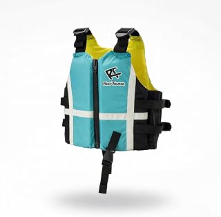 REEF TOURER Easy-to-Remove Zipper Type Snorkeling Vest with Whistle for Kids, Buoyancy 5.4kg [S/M Size] [Yellow/Turquoise/Lavender] SV1500/SV1500P