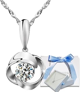 EVER FLAWLESS Women's Silver Swarovski Zirconia Necklace, Mother's Day, Girlfriend, Wife, Fashionable, Anniversary Gift, Rope Chain, 17.7 inches (45 cm), White, Birthday, Anniversary, Gift, Hypoallergenic