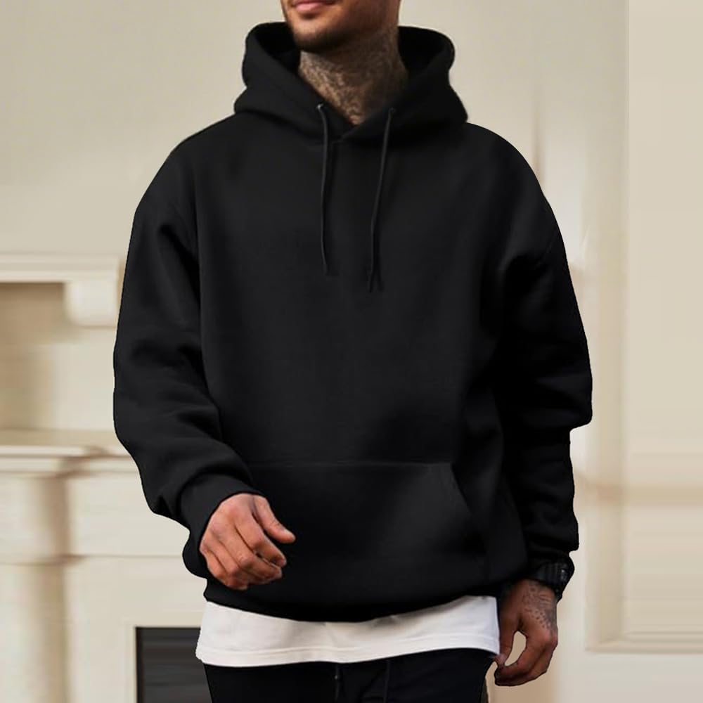 Herren Damen Baumwolle Pullover Hoodie Kordelzug Kapuze Langarm Casual Sweatshir