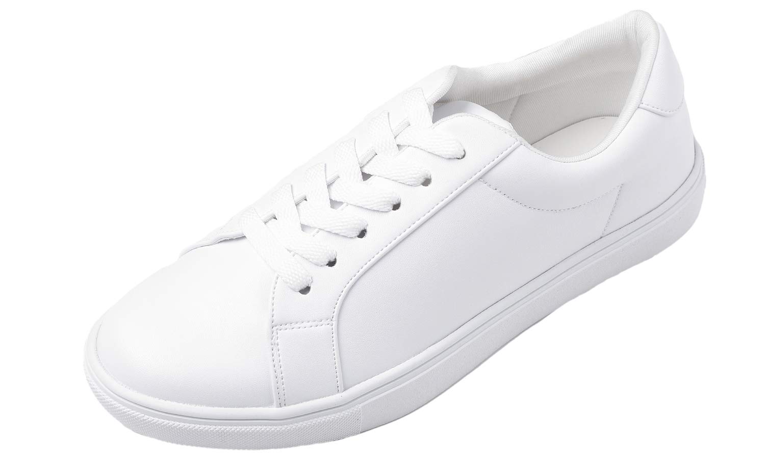 Feversole Women's Featured PU Leather Lace-Up Sneakers, Star Lace Up Sneakers in