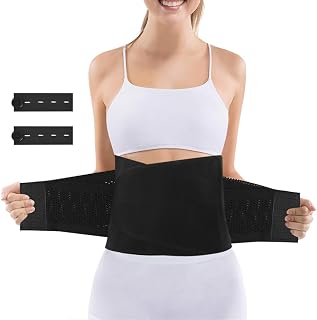 ACWOO Postpartum Belly Wrap, C Section Recovery Belt, Postpartum Support | Abdominal Binder After Pregnancy Postpartum Belly Band, Tummy Girdle Corset Body Shaper, Waist Trainer Belts, (Black, 112CM)