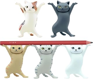 set of 5 cute cats gifts desk decor funny office decor cute pen holder funny office desk kawaii dancing cat