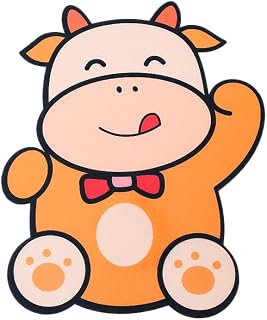 Cartoon Animal Deodorizing Stickers Reusable Toilet Stickers Deodorizing Felt Stickers for Bathroom Decor Yellow Bull (Jasmine Fragrance)