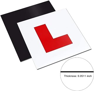 Onarway Fully Magnetic Car L-Plates 2 Pack Extra Thick Learner Plates | Strong Magnetic Red L Plates for Car, No Melting No Blow off Easy to Move without Scratching Painting off
