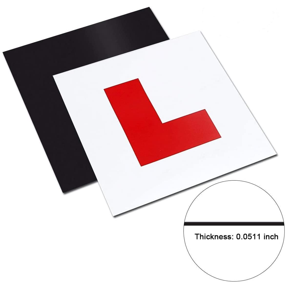 Onarway Fully Magnetic Car L-Plates 2 Pack Extra Thick Learner Plates | Strong M