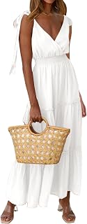 PRETTYGARDEN Women's Tie Straps Summer Maxi Dress 2025 Modern (Pack of 1)
