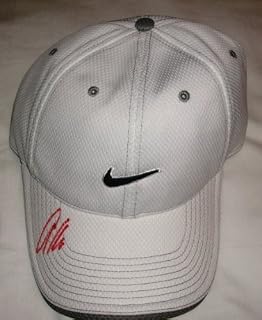 Anthony Kim Autographed White Nike Hat W/PROOF, Picture of Anthony Signing For Us