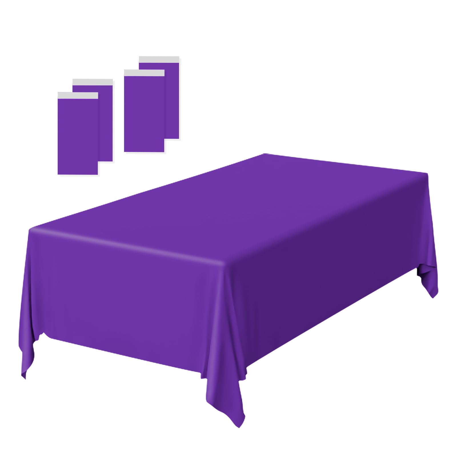 4 Pack Purple Plastic Tablecloth Disposable Table Covers Rectangle Purple Tablec