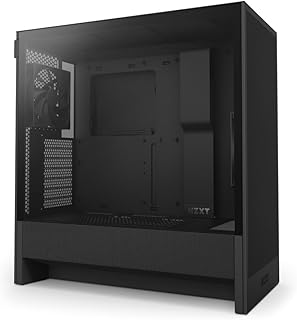 NZXT H5 Flow - Compact ATX Mid-Tower PC Case - Black | Compact mid-tower with 2 included 120mm fans, 360mm front radiator support, and tempered glass. A great first airflow build.
