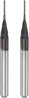 Endmill CNC Router Bit, 0.7mm x 5.5mm 1/8" Shank Diamond Film Coating Carbide Carving Bit Milling Cutter Right Handed PCB Plastic Fiber Wood 2pcs