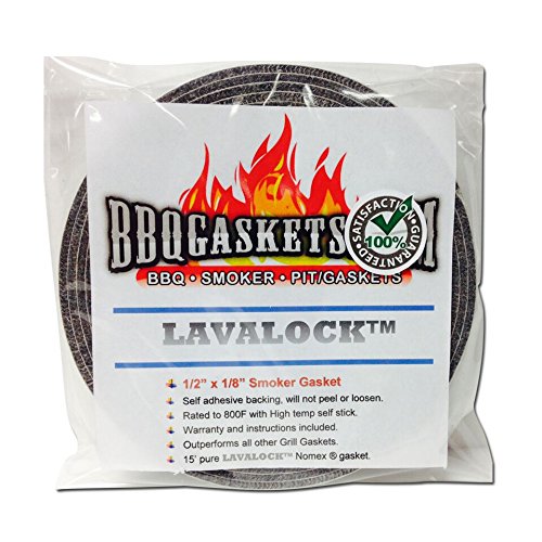 1/2" x 1/8" LavaLock High Temp BBQ Gasket Smoker Seal for Nomex Door Lid, Self S
