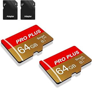 2 Pack 64GB Memory Card with Adapter, High Speed TF Memory Card UHS-I A1 C10 TF Card for Tablet/Phone/Camera/Car Radio/Driving Recorder (TF162 64GB)