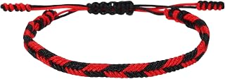 MECCANIXITY Braided Rope Bracelets, Plaid Pattern Adjustable Woven Bracelet Cord Handmade String Stylish Accessory
