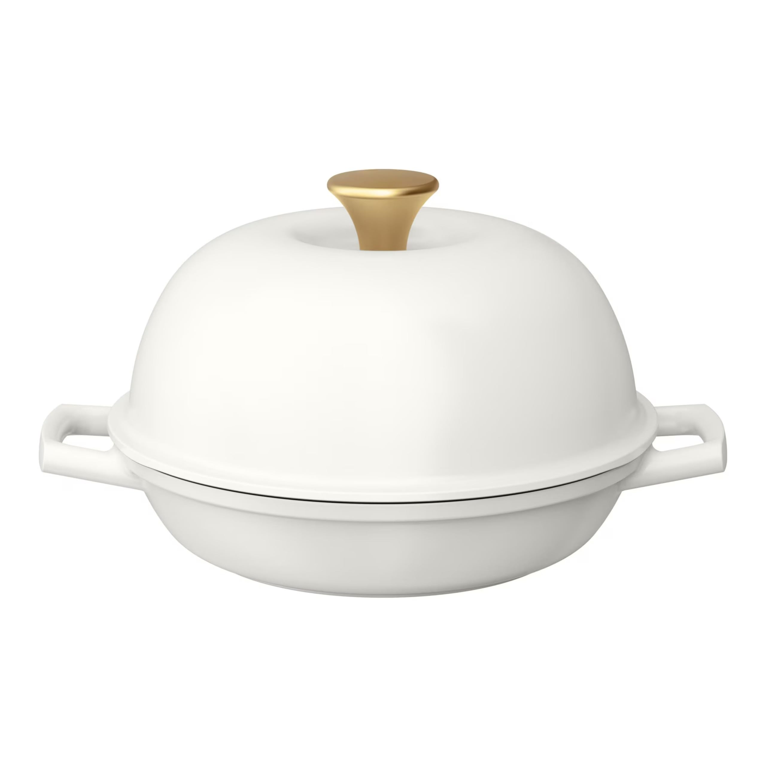 LUGBAR Enameled Cast Iron Bread Oven, 10 inch, Round Drew Barrymore (White Icing