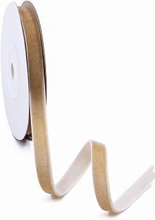 3/8" x 10 Yards Hazelnut Velvet Ribbon for Decoration and Crafts, Gift Wrapping, Wedding, Christmas and Halloween Home Decor