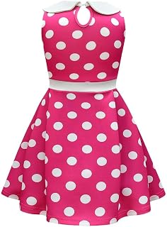 Lito Angels Mouse Girl Mouse Dress Costume Fancy Dress with Mouse Ears Headband for Toddler Girls Red/Pink Polka Dots