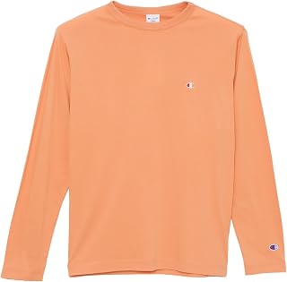 Champion C3-P401Z Men's Long Sleeve T-Shirt, Long Sleeves, Round Neck, 100% Cotton, One-Point Logo Embroidery, Basic