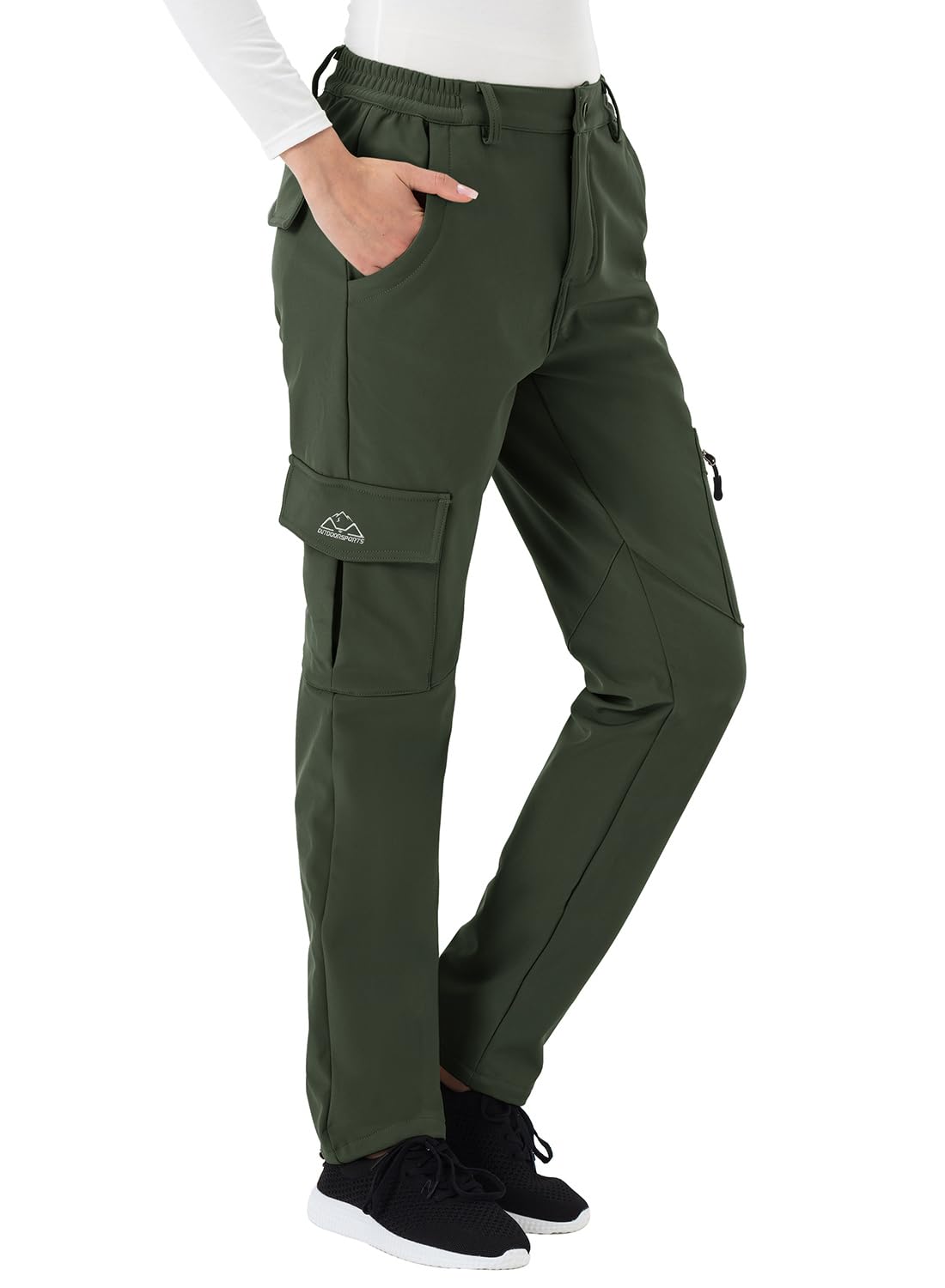 BGOWATU Women's Waterproof Windproof Outdoor Snow Ski Hiking Pants Fleece Lined 