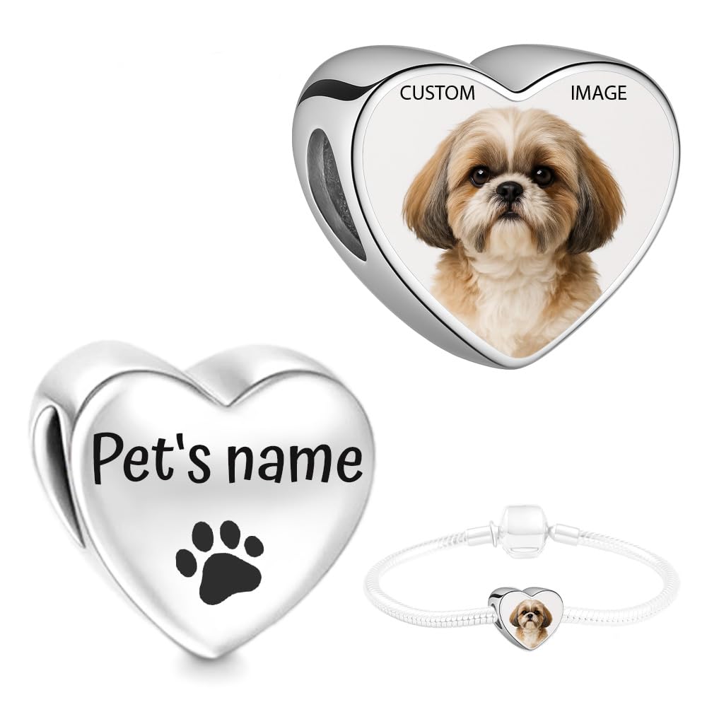 2Burned Custom Personalised Stainless Steel 316 Love Heart Photo Charm