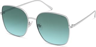 SOJOS Trendy Oversized Square Metal Frame Sunglasses Women Men Retro Big Flat Lens UV Protection Sunglasses SJ1146