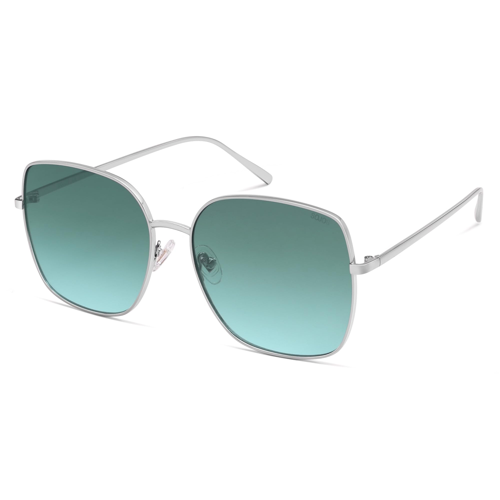 SOJOS Trendy Oversized Square Metal Frame Sunglasses Women Men Retro Big Flat Le