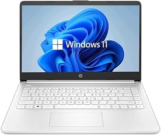 HP 14" HD Laptop, Windows 11, Intel Celeron Dual-Core Processor Up to 2.60GHz, 4GB RAM, 64GB SSD, Webcam(Renewed)