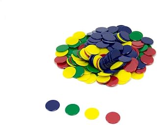 Hand2Mind Plastic Solid Bingo Chips, Math Counters for Kids, Math Manipulatives for Counting, Sorting, Patterns, Game Tokens, Homeschool Supplies (Set of 200)