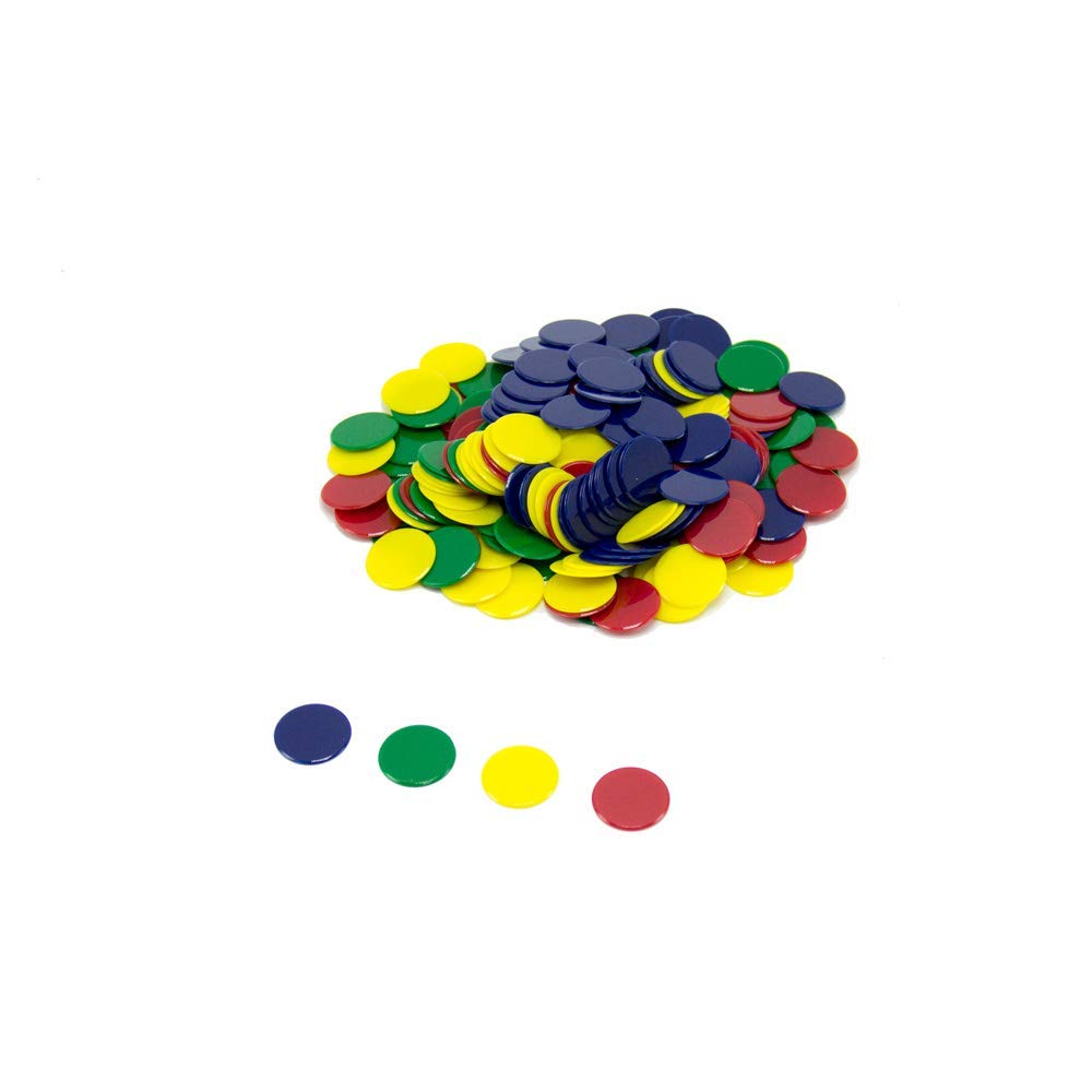 Hand2Mind Plastic Solid Bingo Chips, Math Counters for Kids, Math Manipulatives 