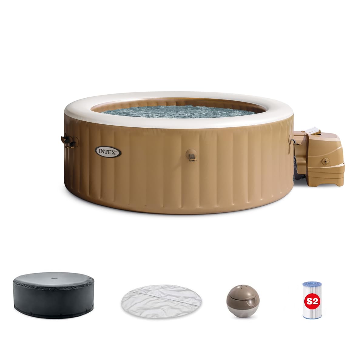 INTEX 28425EH PureSpa Bubble Massage Spa Set Outdoor Inflatable Portable Hot Tub