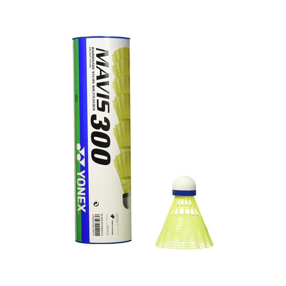 YONEX Mavis 300 Yellow Shuttlecocks - 78 - Medium (6 pieces)