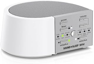 Adaptive Sound Technologies Sound+Sleep Mini High Fidelity Sleep Sound Machine with Real Non-Looping Nature Sounds, Fan Sounds, White, Pink & Brown Noise, & Adaptive Sound Technology - White (Renewed)