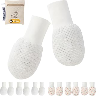 6 Pairs Baby Girl Mittens Baby Gloves Newborn Baby Girls Mittens Anti-Scratch Protective Mittens for Baby (6-12 Months)