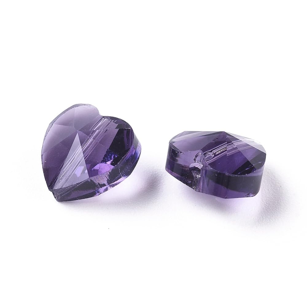 10x10x7mm Heart Shape Clear Glass Beads for Necklace Bracelet Earrings Jewelry M